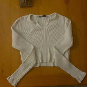brandy melville sweater off white raw hem